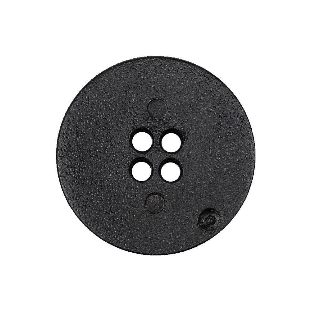Gingerbread and Deep Charcoal Speckled Textured 4-Hole Molded Plastic Button - 40L/25.5mm - Detail
