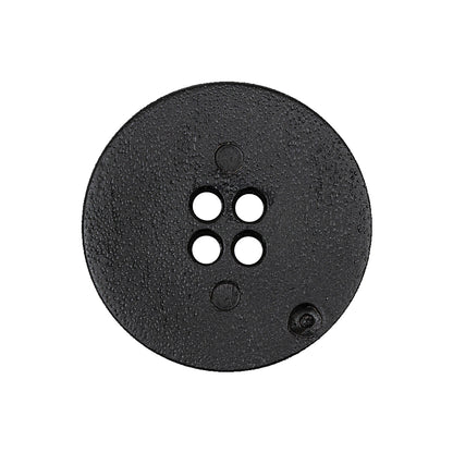 Gingerbread and Deep Charcoal Speckled Textured 4-Hole Molded Plastic Button - 40L/25.5mm - Detail
