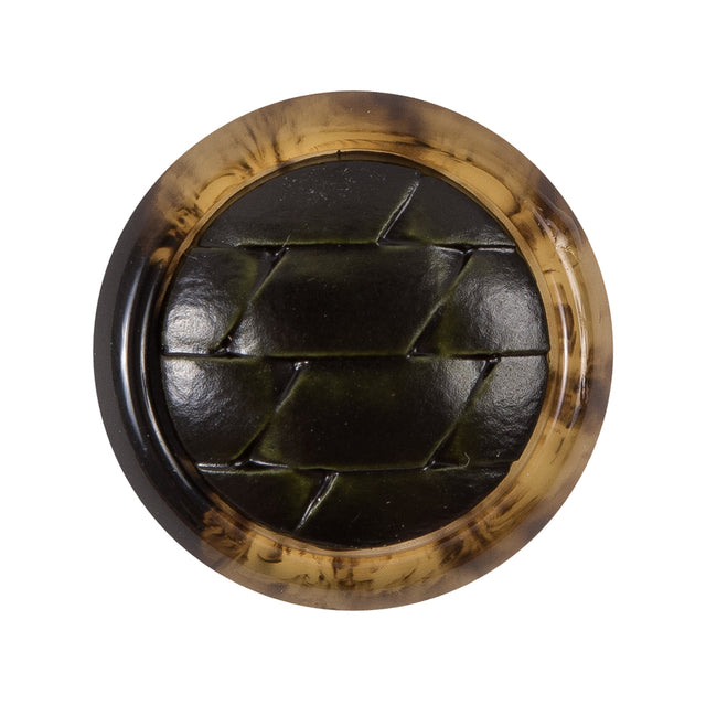 Green and Brown Plastic Shank Back Button - 44L/28mm
