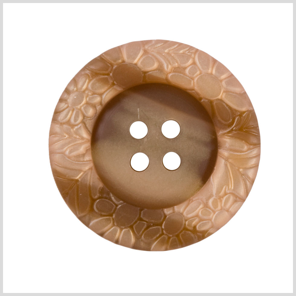 Rust Plastic Button - 24L/15mm