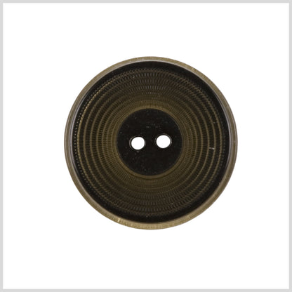 Plastic 2-Hole Button - 36L/23mm - Brown Ribbed Concentric Rings