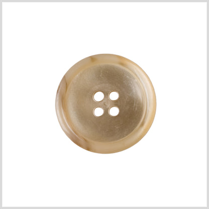 Plastic 4-Hole Button - 36L/23mm - Beige and Brown Marbling