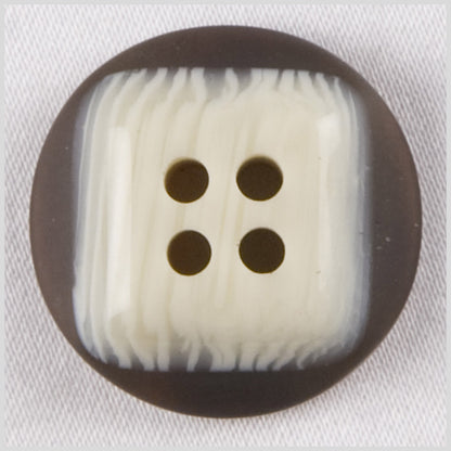 Beige/Brown Plastic Button - 24L/15mm