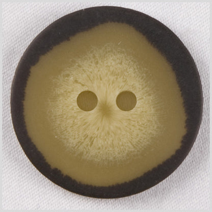 Plastic 2-Hole Button - 40L/25.5mm - Dark Brown and Cream Ombre Spot