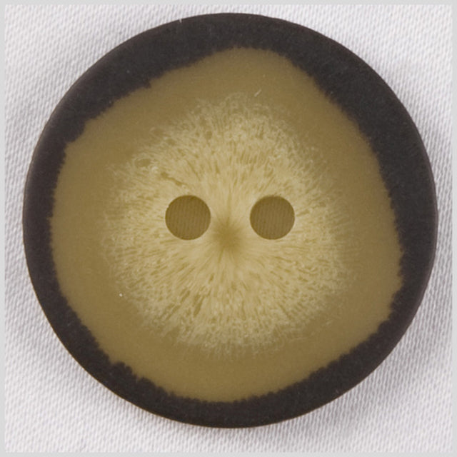 Plastic 2-Hole Button - 40L/25.5mm - Dark Brown and Cream Ombre Spot