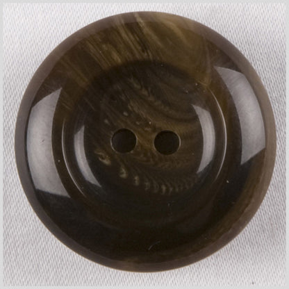 Plastic 2-Hole Button - 36L/23mm - Dark Brown and Taupe Swirls