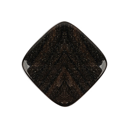 Square Plastic Shank Back Button - 42L/27mm - Black and Brown Animal Stripes and Sparkles
