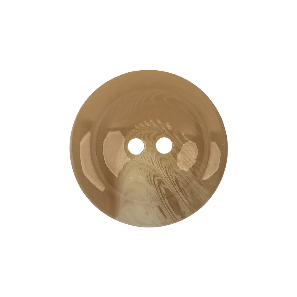 Beige and White Swirl Rolled Rim 2-Hole Plastic Button - 35L/22mm Detail
