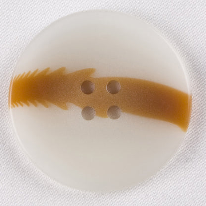 Ivory Light Brown Plastic Button - 28L/18mm