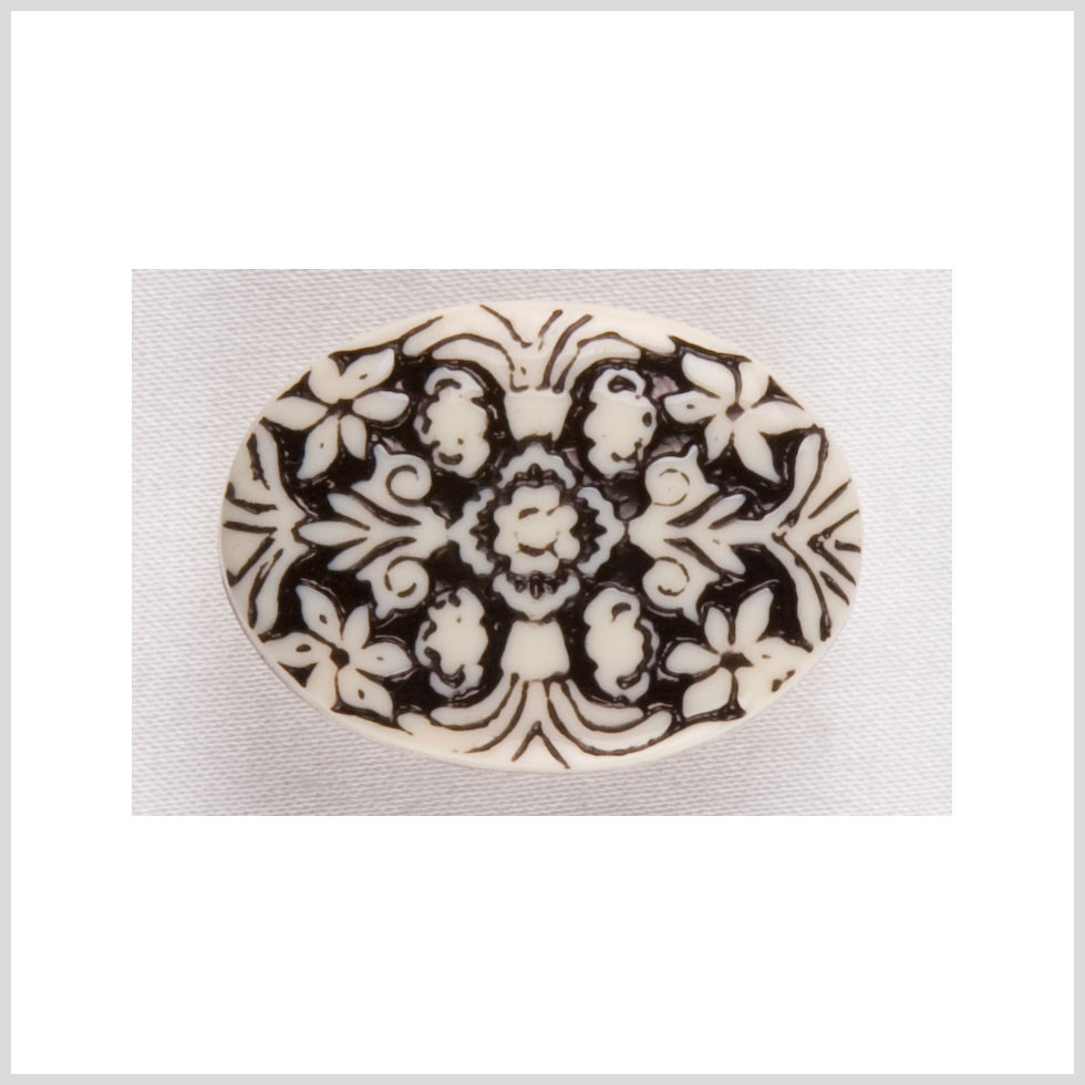 White Black Plastic Button - 28L/18mm
