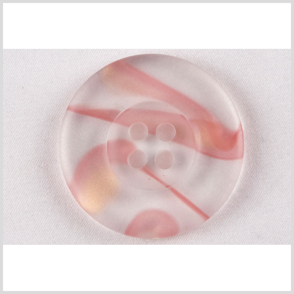 Clear Pink Plastic Button - 36L/23mm