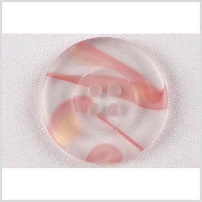 Clear Pink Plastic Button - 36L/23mm