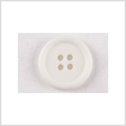 Plastic 4-Hole Button - 28L/18mm - Off White Rolled Rim