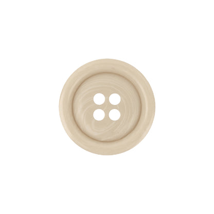 Ivory and White Tire Rim 4-Hole Plastic Button - 30L/19mm