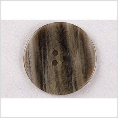 Light Brown, Black and Gray Classical Etched Plastic 4 Hole Button - 60L/38mm
