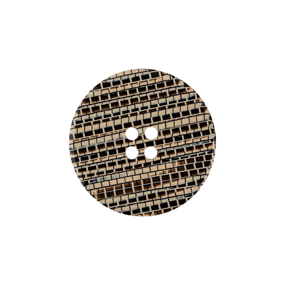 Multicolored Brown 4-Hole Plastic Button - 34L/21.5mm