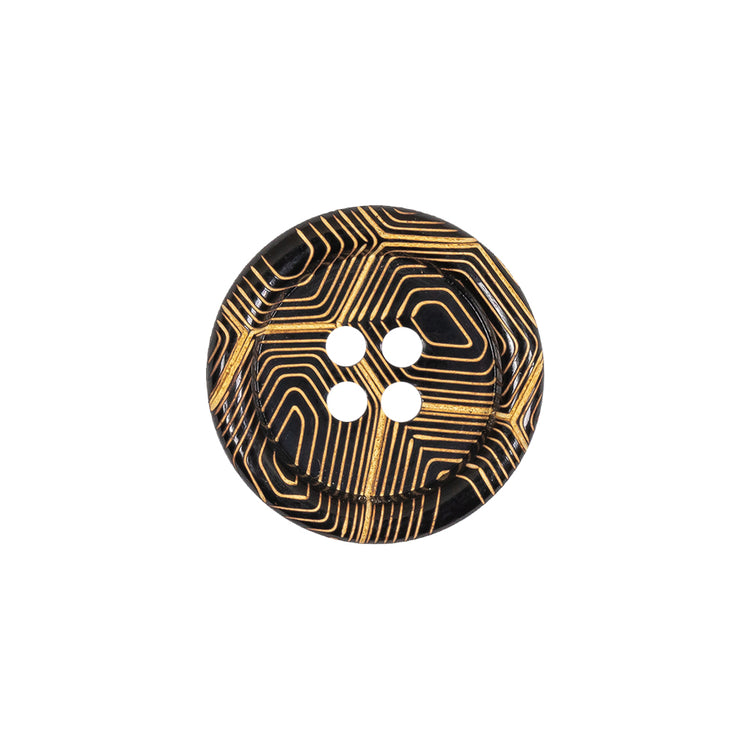 template--26688905969737__main-Gold and Black Narrow Rim 4-Hole Blazer Button - 30L/19mm