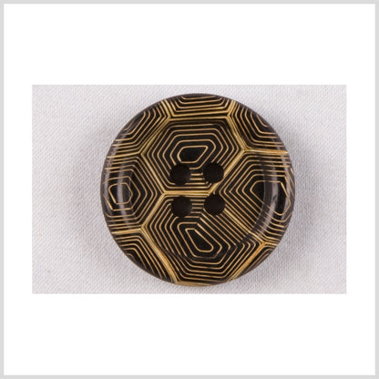 Gold Black Horn Button - 32L/20mm