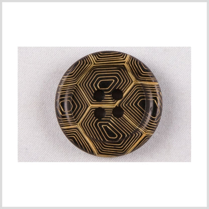 Gold Black Horn Blazer Button - 36L/23mm