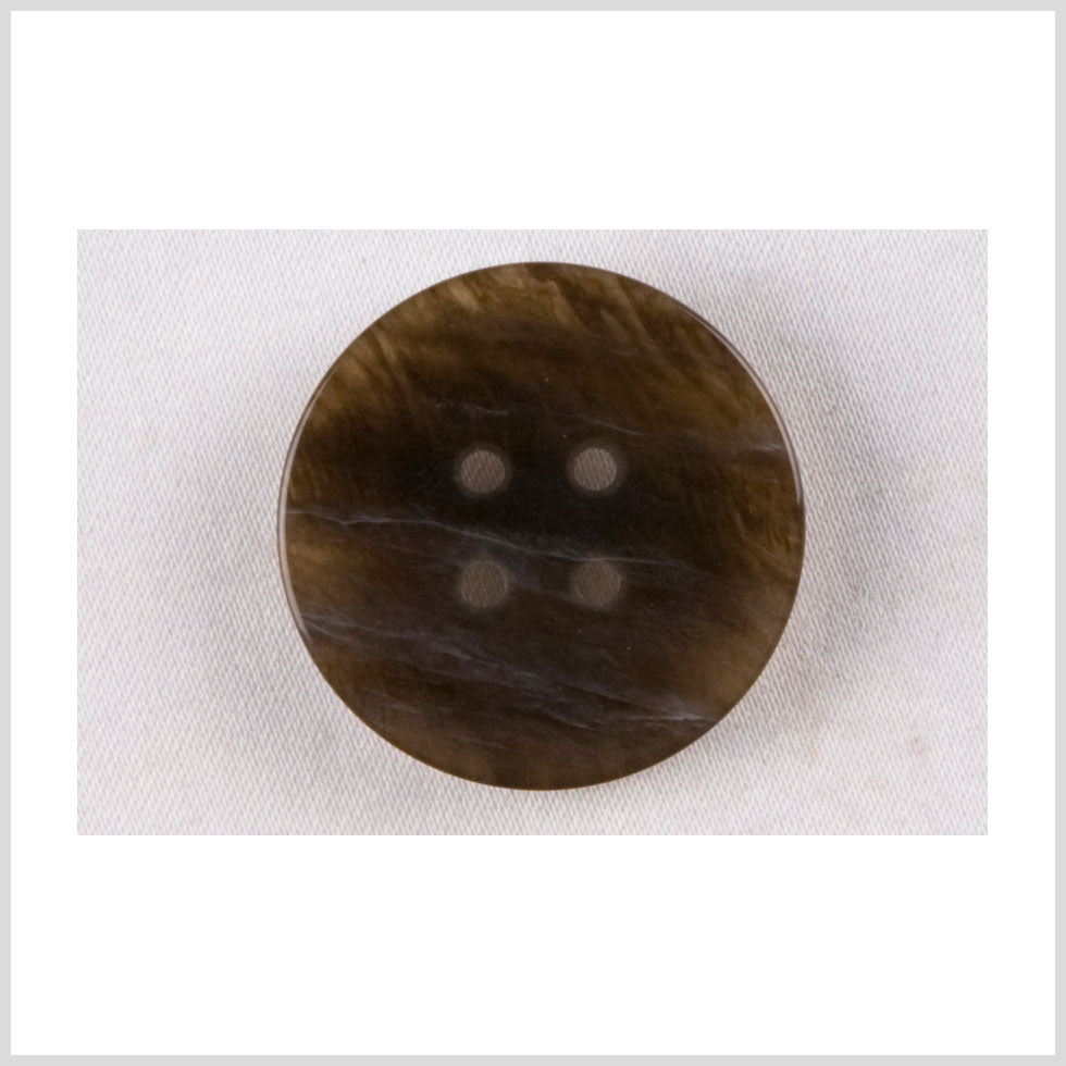 Plastic 4-Hole Button - 36L/23mm - Brown and Beige Marbled