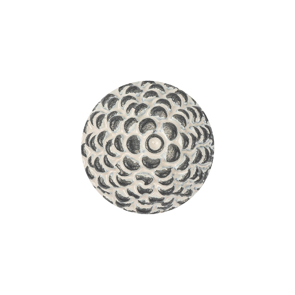 Silver and White Metal Acorn-Top Shank Back Coat Button - 30L/19mm