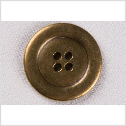 Metal 4-Hole Coat Button - 44L/28mm - Brass Raised Center