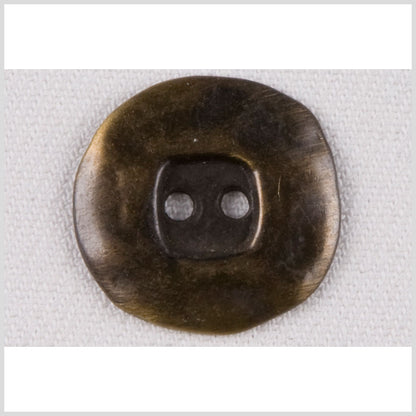 Organic Square Metal 2-Hole Button - 36L/23mm - Antiqued Brass Wide Flat Rim with Square Center