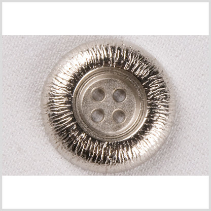 Silver Etched Gumdrop 4-Hole Metal Coat Button - 36L/23mm
