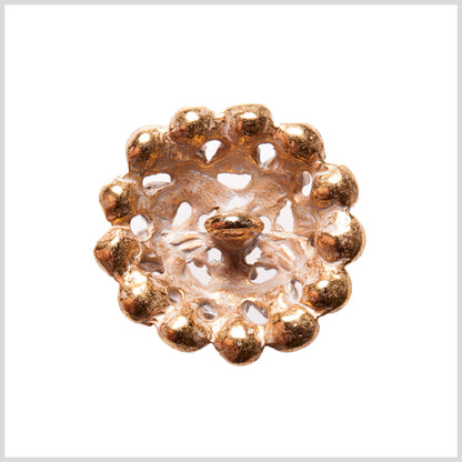 Gold/Green Rhinestoned Metal Shank Back Button - 36L/23mm Detail