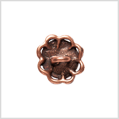 Copper/Orange Rhinestoned Metal Shank Back Button - 22L/14mm - Detail