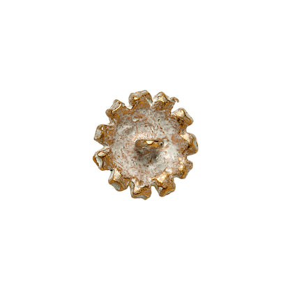 Gold/Peach Rhinestoned Metal Shank Back Button - 22L/14mm - Folded