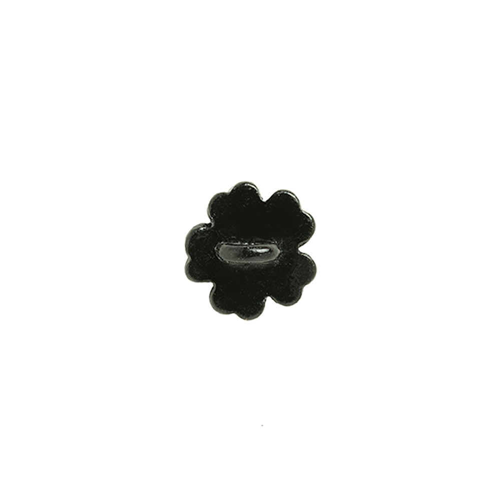 Black on Black Rhinestoned Metal Shank Back Button - 18L/11.5mm Folded