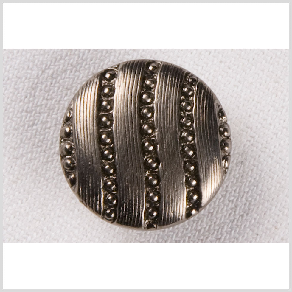Metal Shank Back Button - 32L/20mm - Nickel Nailshead Wavy Stripes