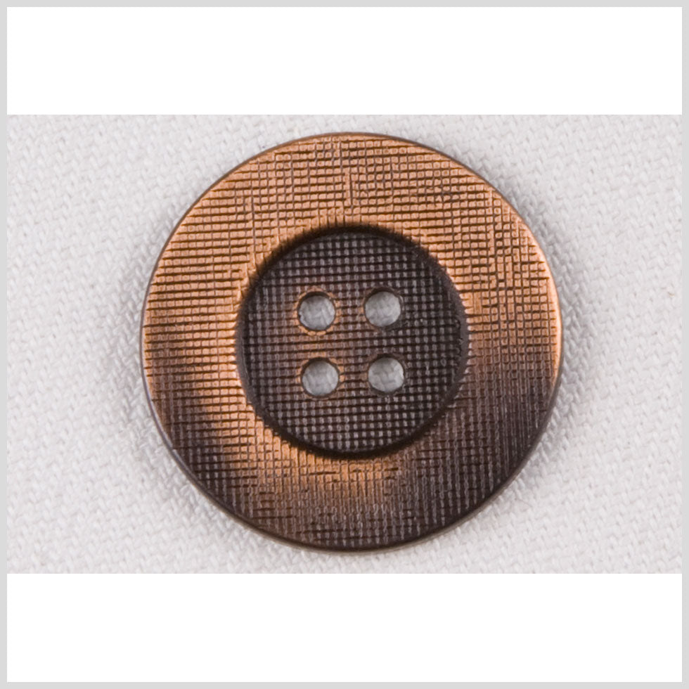 Metal 4-Hole Button - 40L/25.5mm - Copper Grid Textured