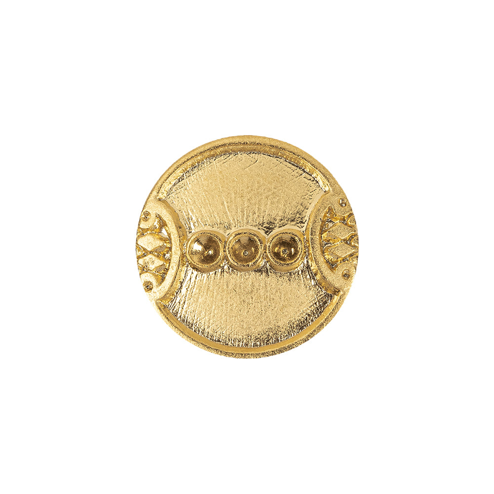 Gold Ornate Plastic Shank Back Button - 30L/19mm