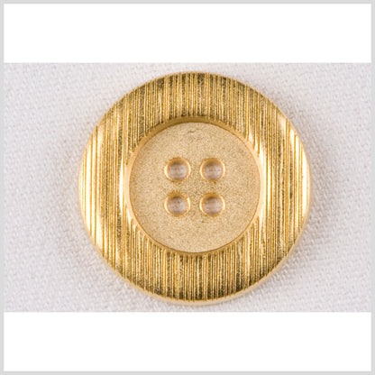 Metal 4-Hole Button - 44L/28mm - Gold Rolled Rim with Engraved Lines