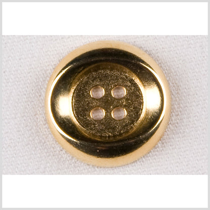 Metal 4-Hole Button - 28L/18mm - Gold Oval Impression