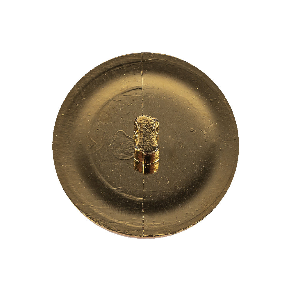 Metallic Gold and Ivory Plastic Shank Back Button - 40L/25.5mm Detail