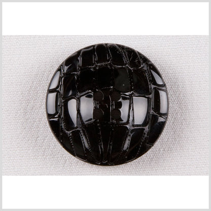 Black Glossy Reptilian Plastic Shank-Back Button - 44L/28mm