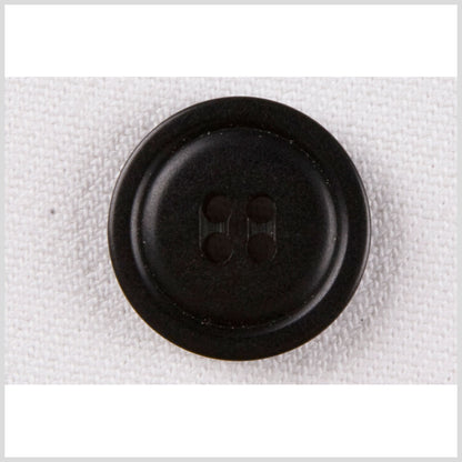 Plastic 4-Hole Button - 24L/15mm - Black Low Convex