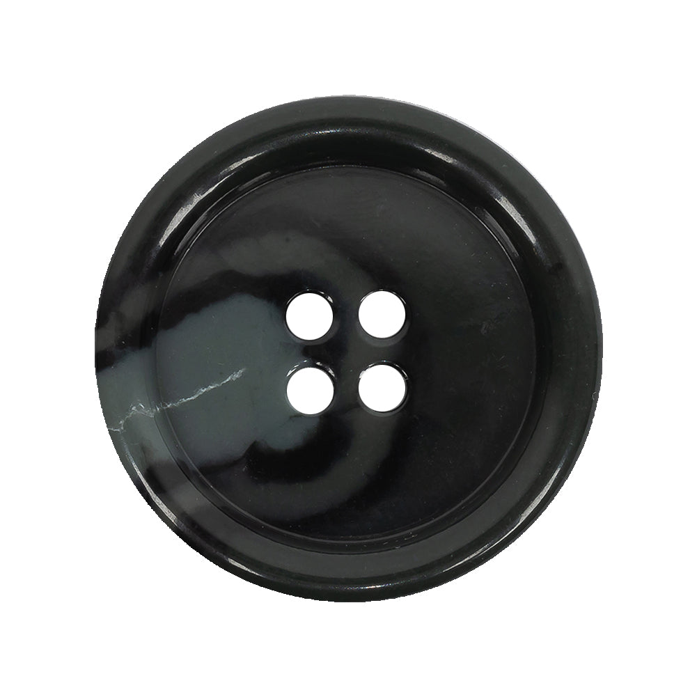 Anthracite Gray and White Swirl Plastic Button - 44L/28mm