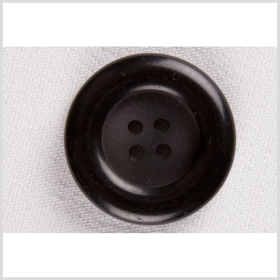 Plastic 4-Hole Button - 34L/21.5mm - Black Chunky Tire Rim