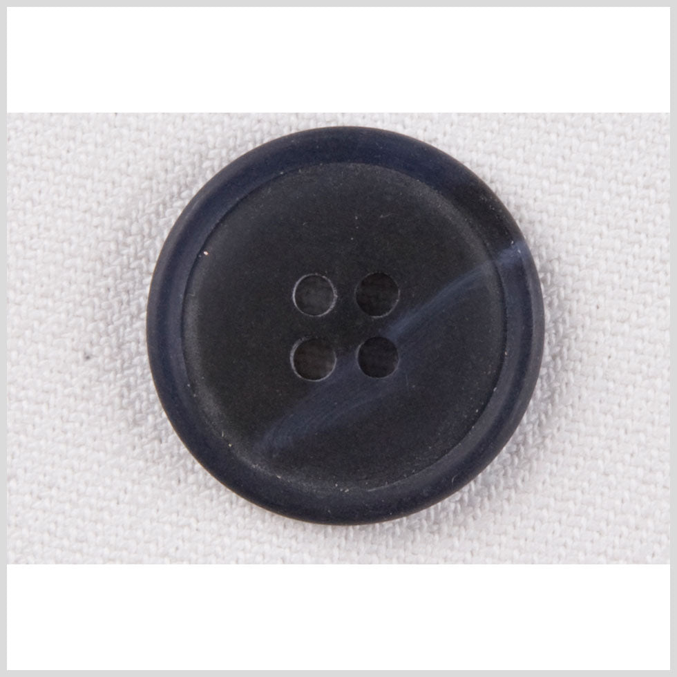 Plastic 4-Hole Button - 28L/18mm - Navy Blue Swirl Narrow Rim