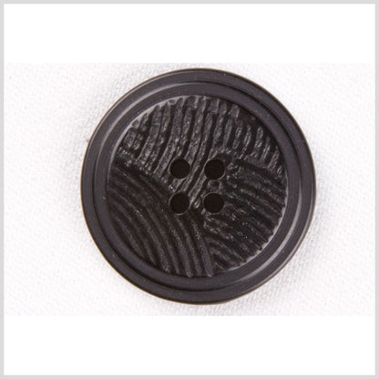 Plastic 4-Hole Button - 44L/28mm - Black Combed Ridges