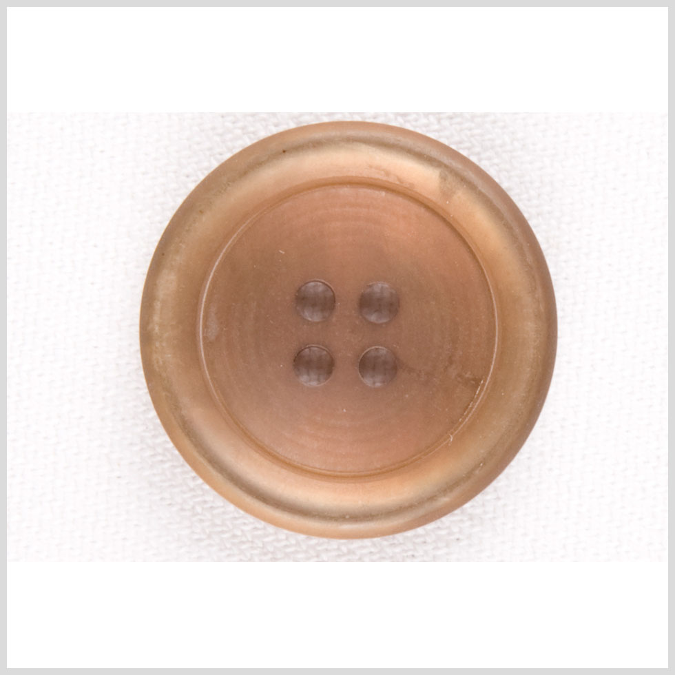 Plastic 4-Hole Button - 40L/25.5mm - Translucent Light Brown
