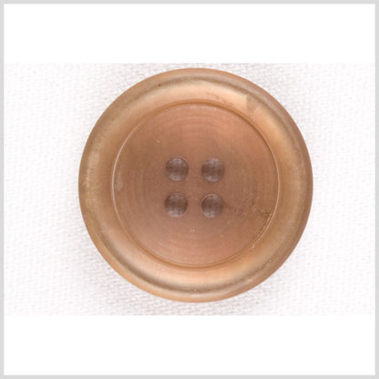 Plastic 4-Hole Button - 40L/25.5mm - Translucent Light Brown