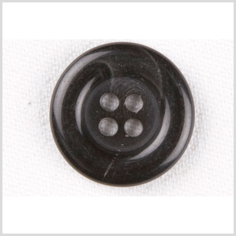 Black Plastic Button - 28L/18mm