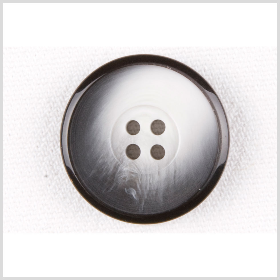 Black/White Plastic Button - 36L/23mm