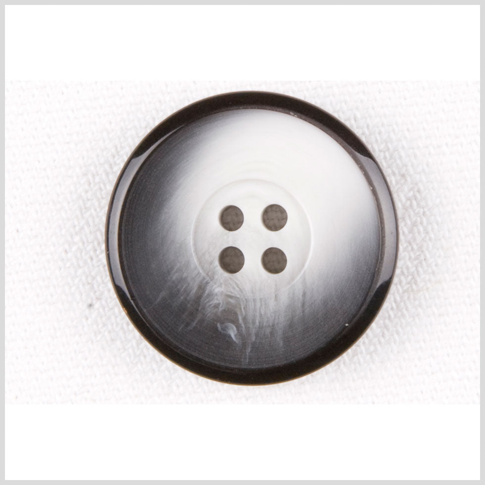 Black/White Plastic Button - 24L/15mm