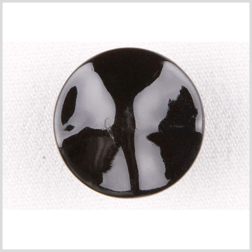Plastic Shank Back Button - 32L/20mm - Shiny Black